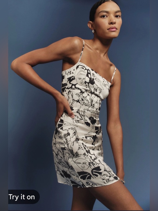 Reformation Dresses & Skirts - Reformation Kosta Silk Mini Dress with Abstract Faces and People NWT